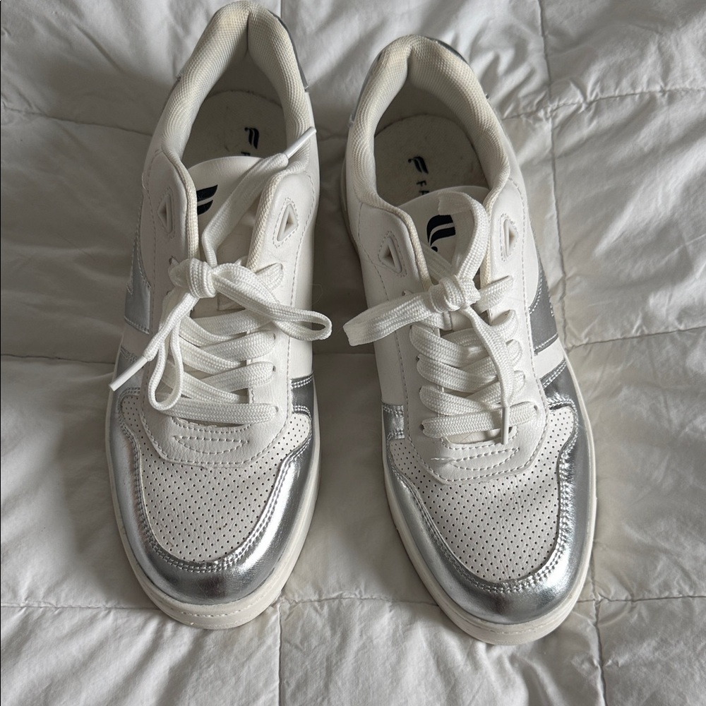 Fabletics White and Silver Athletic Shoes